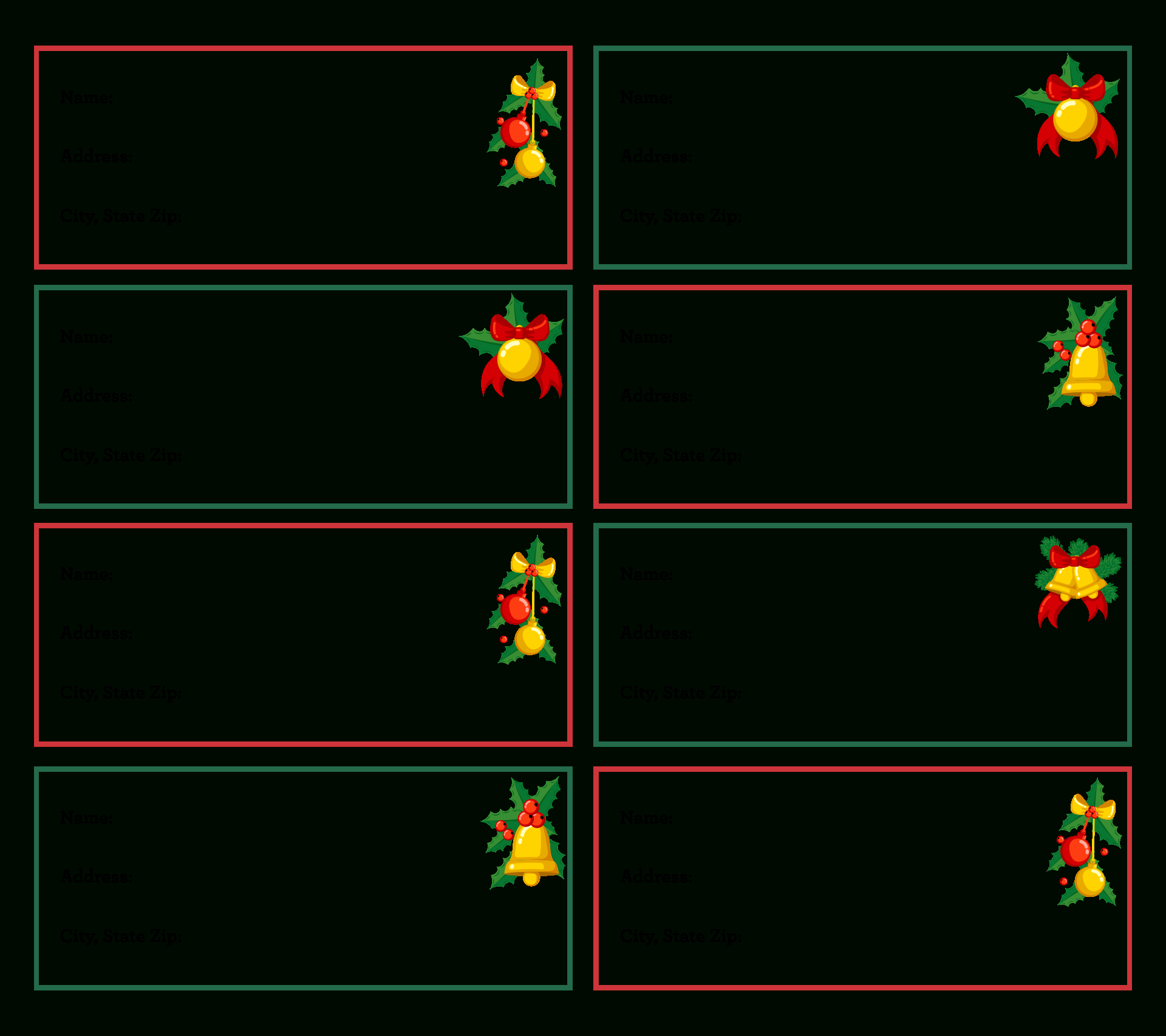 Printable Christmas Mailing Labels - Printable Party Favors for Free Printable Christmas Address Labels