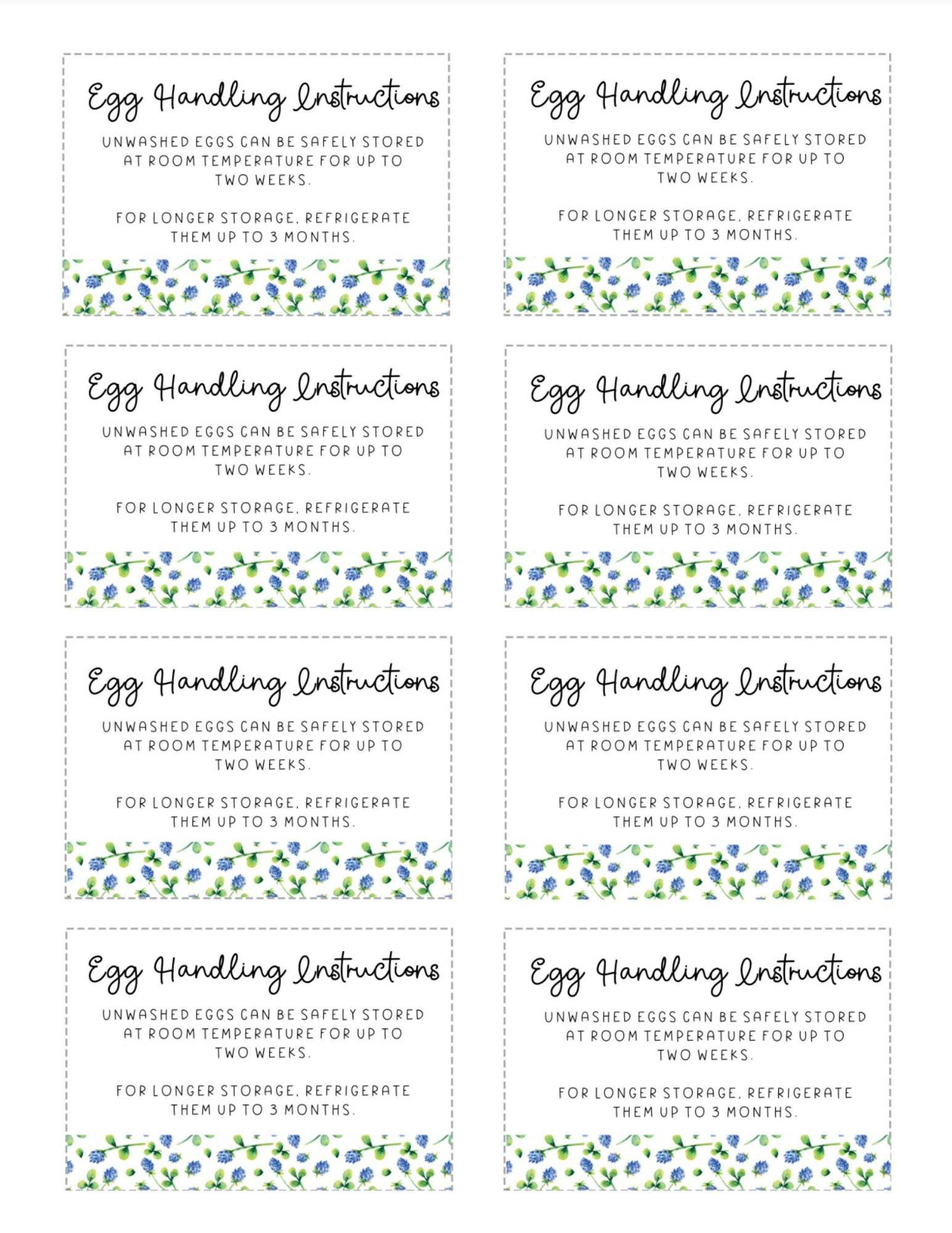 Printable Egg Handling Instructions (Cute + Free) inside Farm Fresh Egg Handling Instructions Printable Free