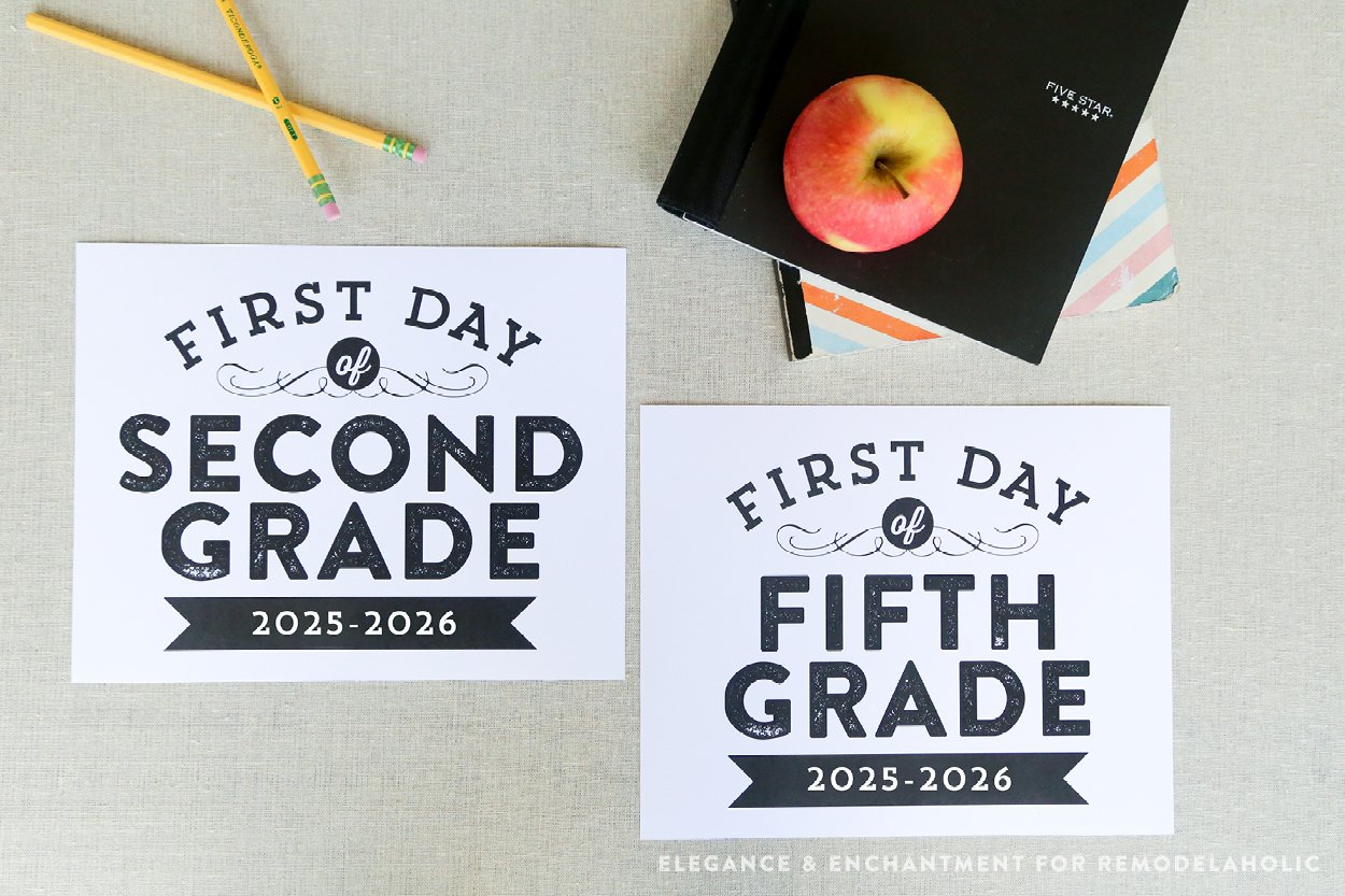 Printable First Day Of School Signs (Updated For 2025-2026 in 100 Days Of School 2026 Free Printable