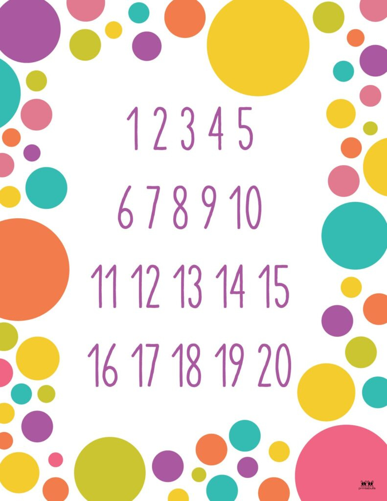 Printable Numbers - 58 Free Printables | Printabulls within Free Numbers Printables 1 To 20
