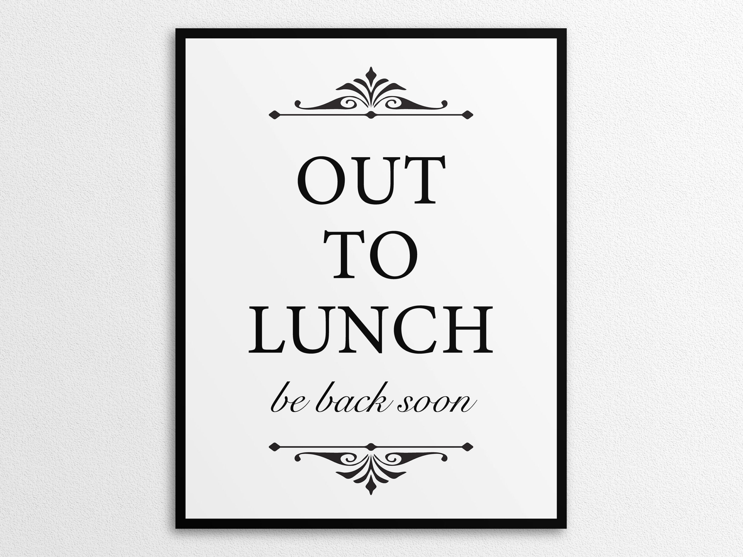 Printable Out To Lunch Sign In Us Letter And A4 Sizes, Instant throughout Out For Lunch Sign Printables
