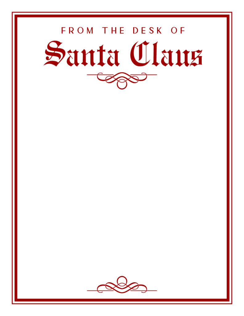 Printable Santa Letterhead Templates - 12 Free Printables with Free Printable Santa Claus Letterhead