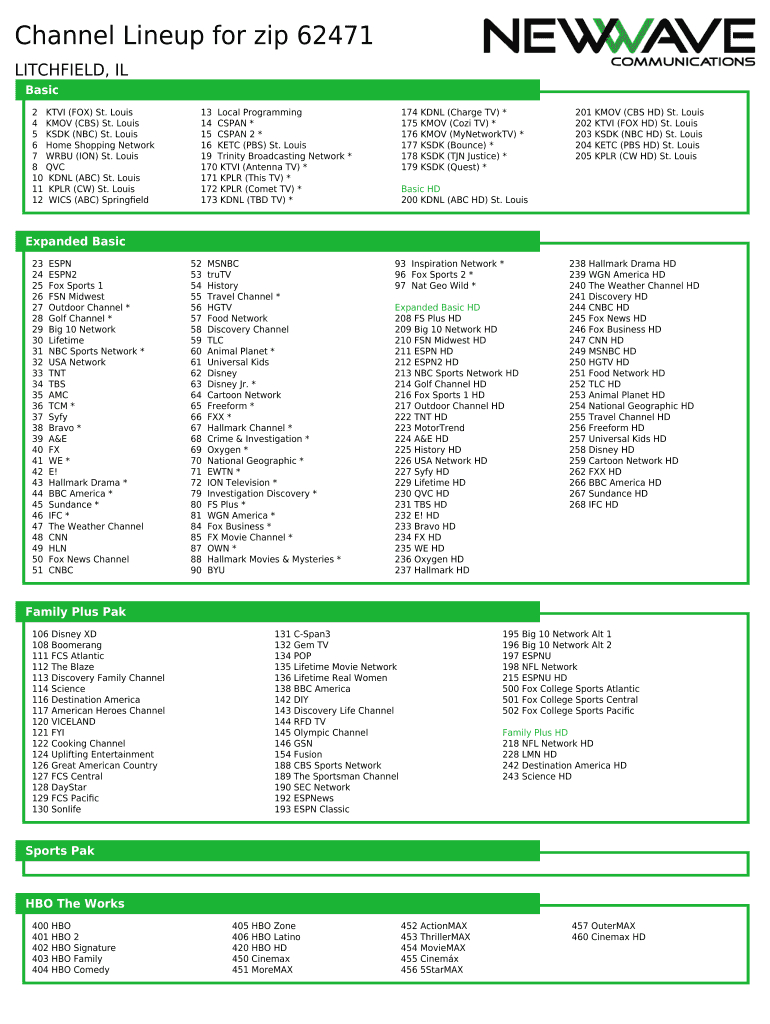 Printable Spectrum Channel Guide: Fill Out &amp;amp; Sign Online | Dochub intended for Spectrum Entertainment View Channel List Printable