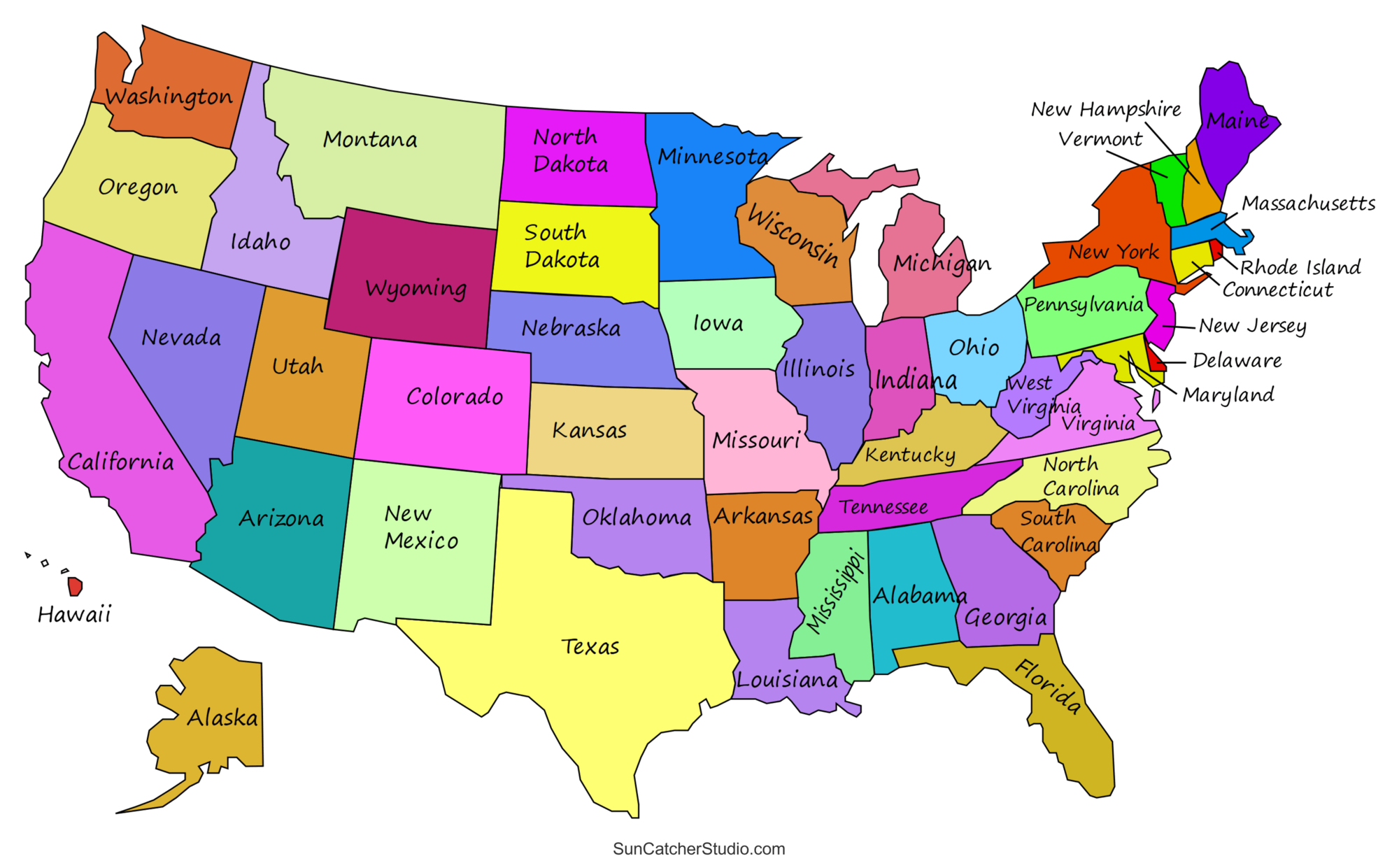 Printable Us Maps With States (Usa, United States, America) – Diy intended for Printable Map of the United States with State Names