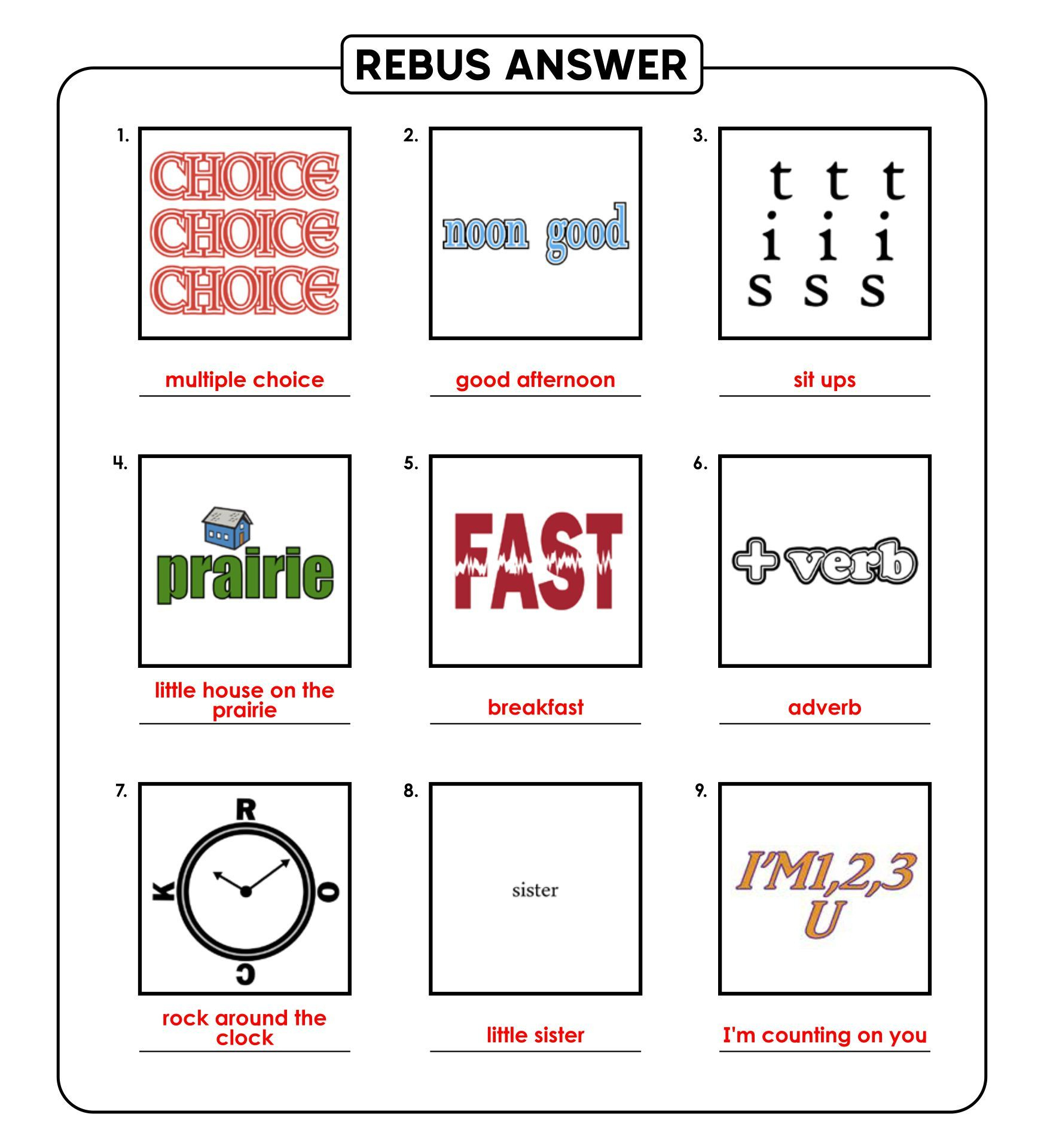 Rebus Puzzles With Answers - 20 Free Pdf Printables | Printablee regarding Printable Rebus Puzzles with Answers