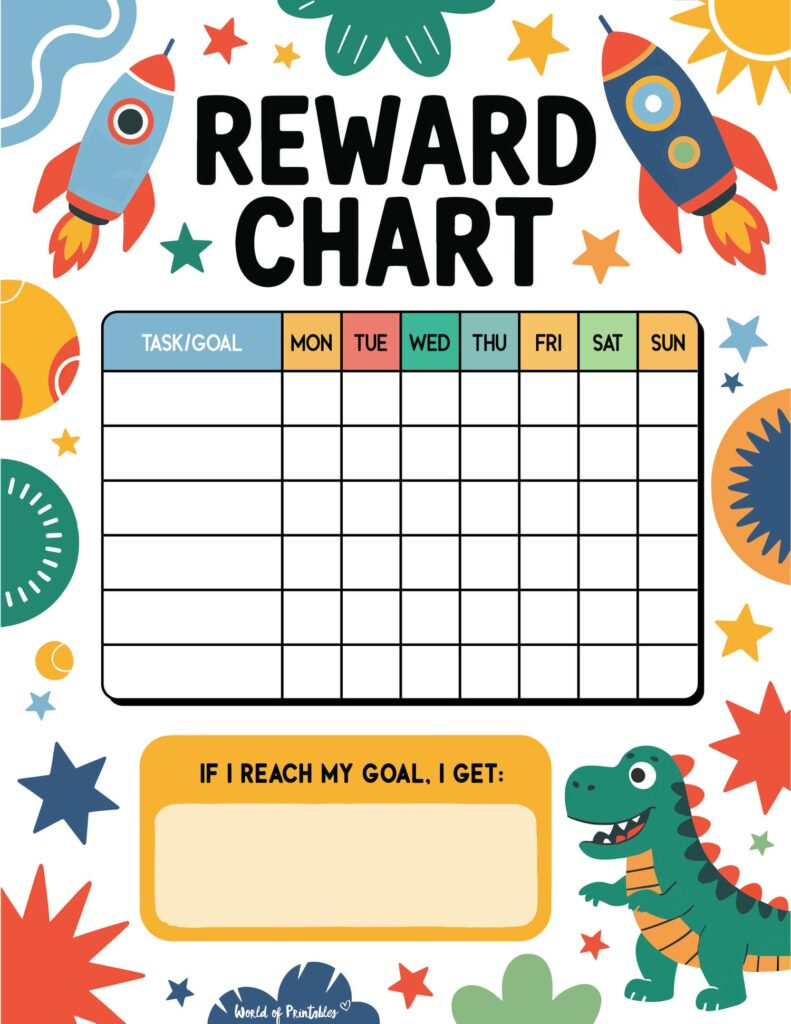 Rewards Chart Printable - 20+ Free Templates! - World Of Printables pertaining to Star Reward Chart Printable