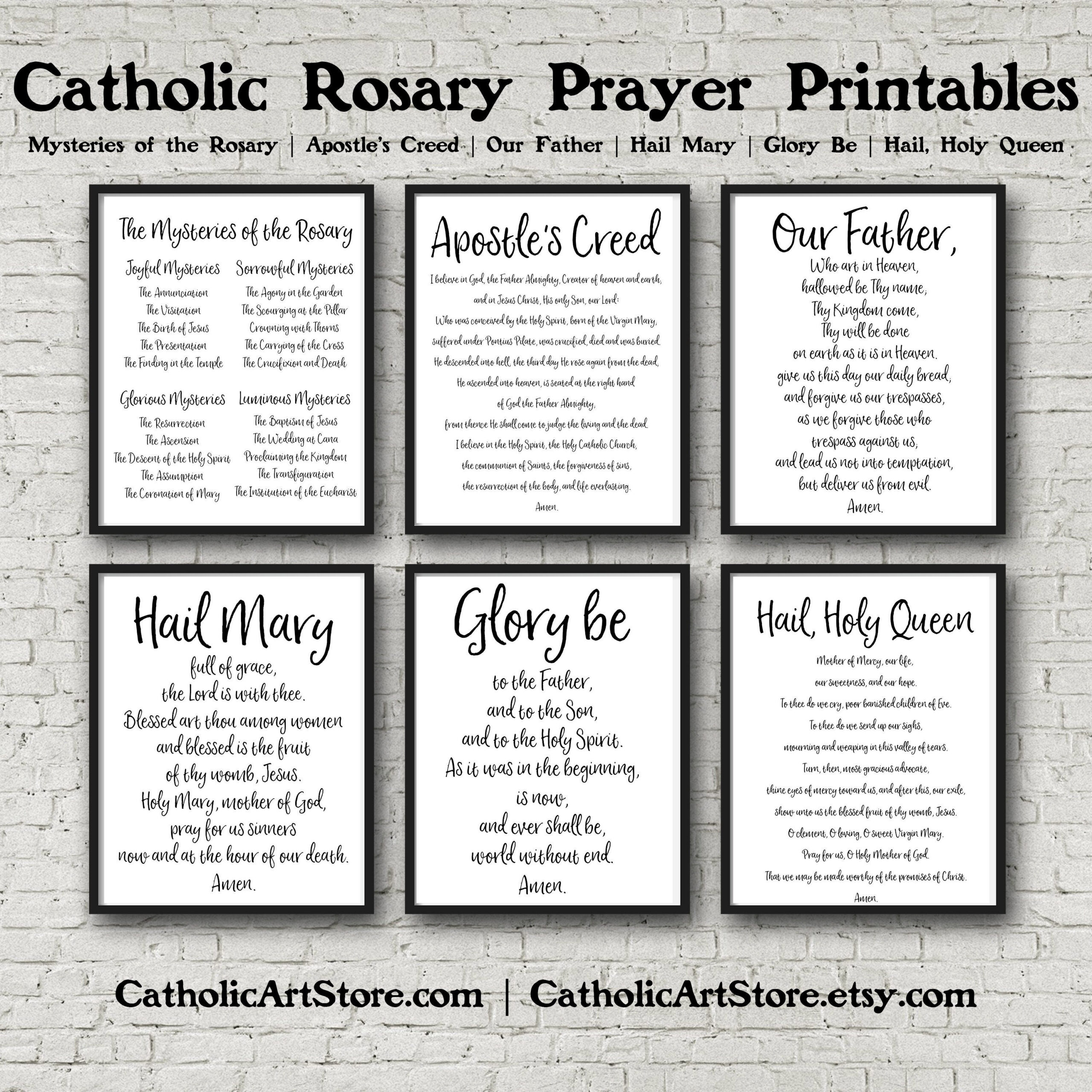 Rosary Prayer Set, Set Of 6 Prayer Printables, Mysteries Of The pertaining to Printable Mysteries Of The Rosary