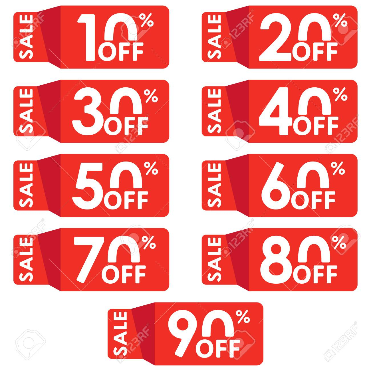 Sale And Discount Tag Set. Price Off Tag Design Template. 10,20,30 within 10-20 30 Tag Printable