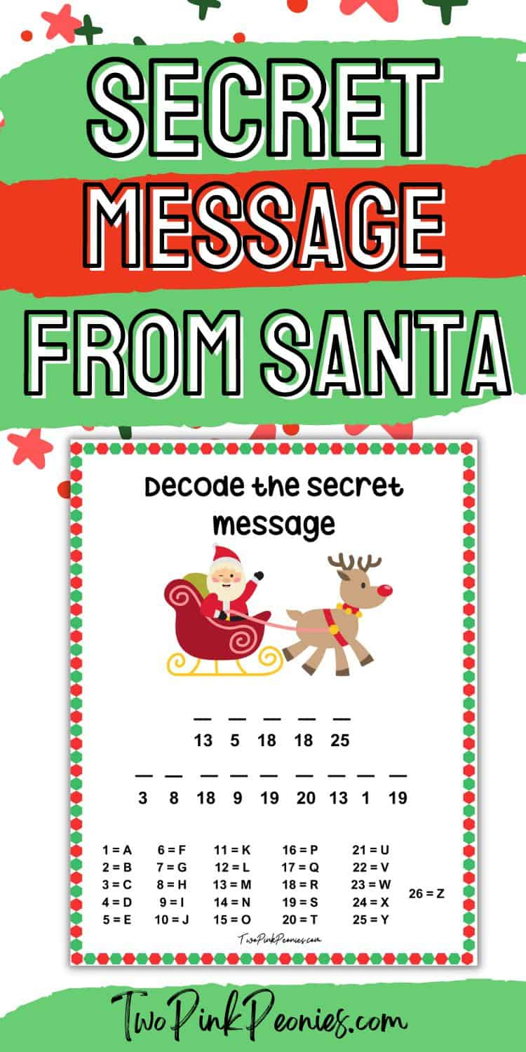 Secret Message From Santa Printable {Instant Download} throughout Secret Message From Santa Printable