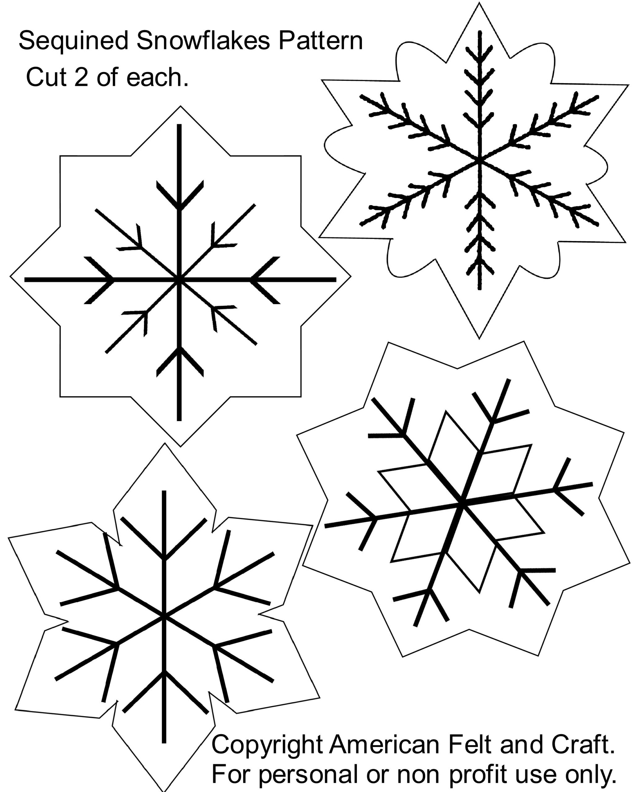 Sequin Snowflakes Felt Christmas Ornament Pattern | ~American Felt within Template Free Printable Felt Christmas Ornament Patterns