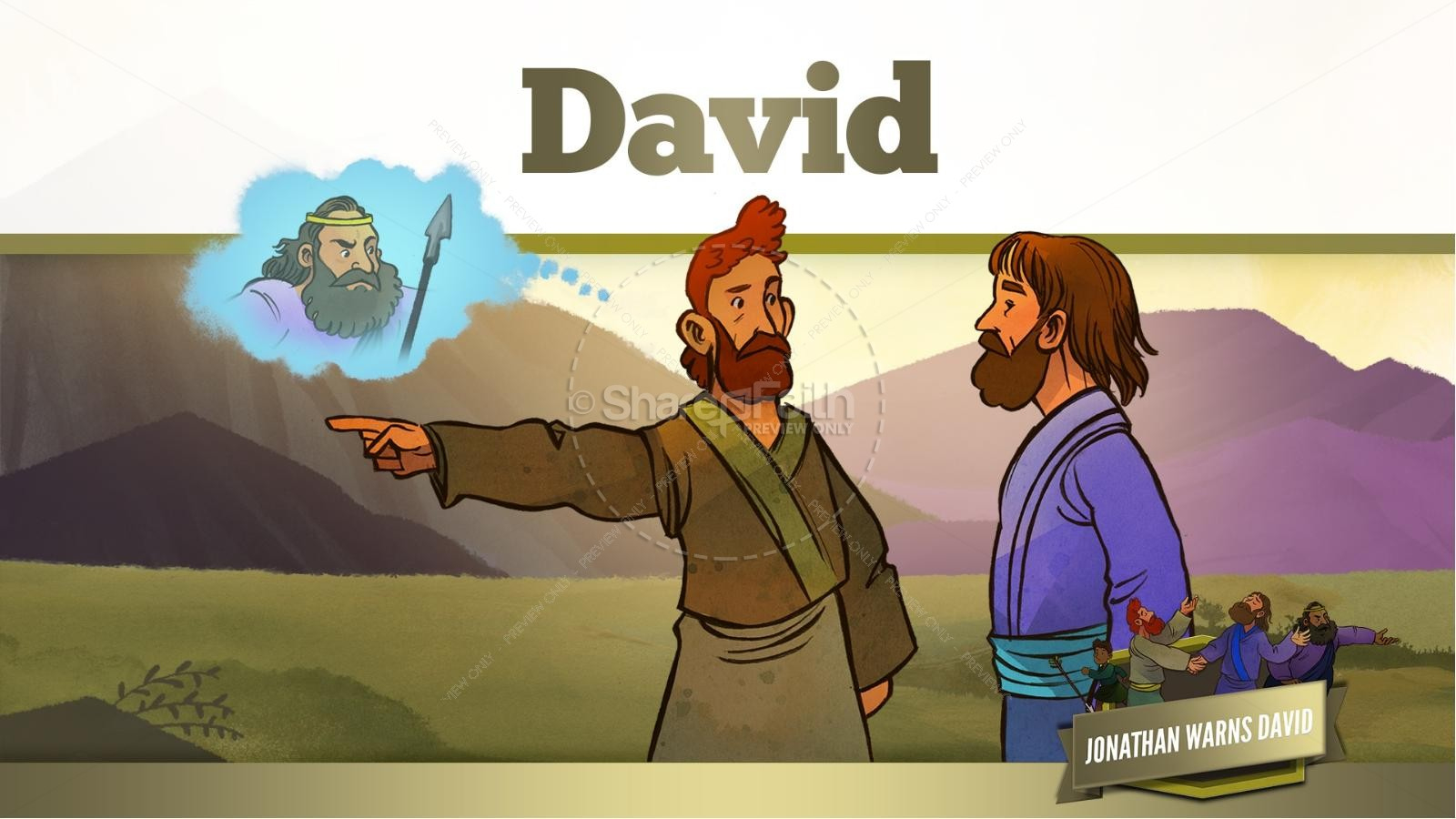 Sharefaith Media » 1 Samuel 20 David And Jonathan Kids Bible Story for 1 Samuel 20 Sunday School Preschool Lesson Printable Picture Story