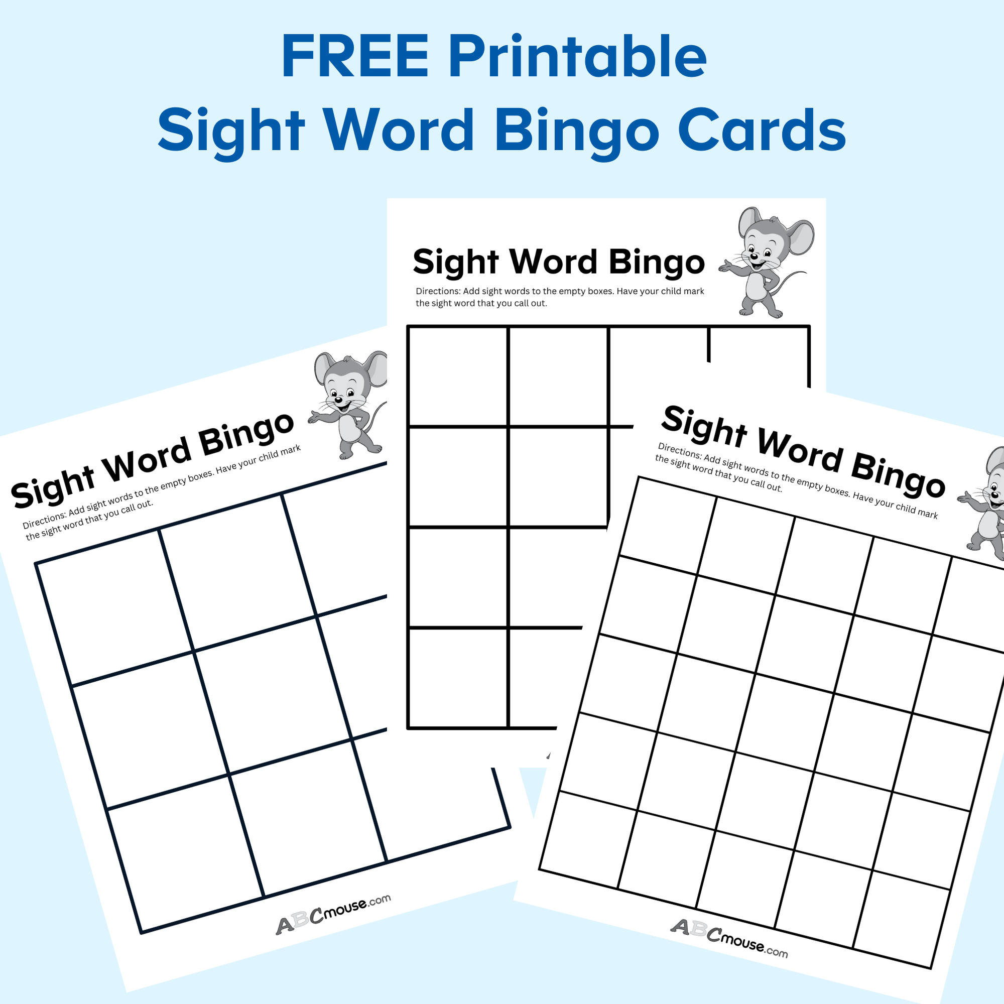 Sight Word Bingo Cards | Abcmouse regarding Sight Word Bingo Printable Free