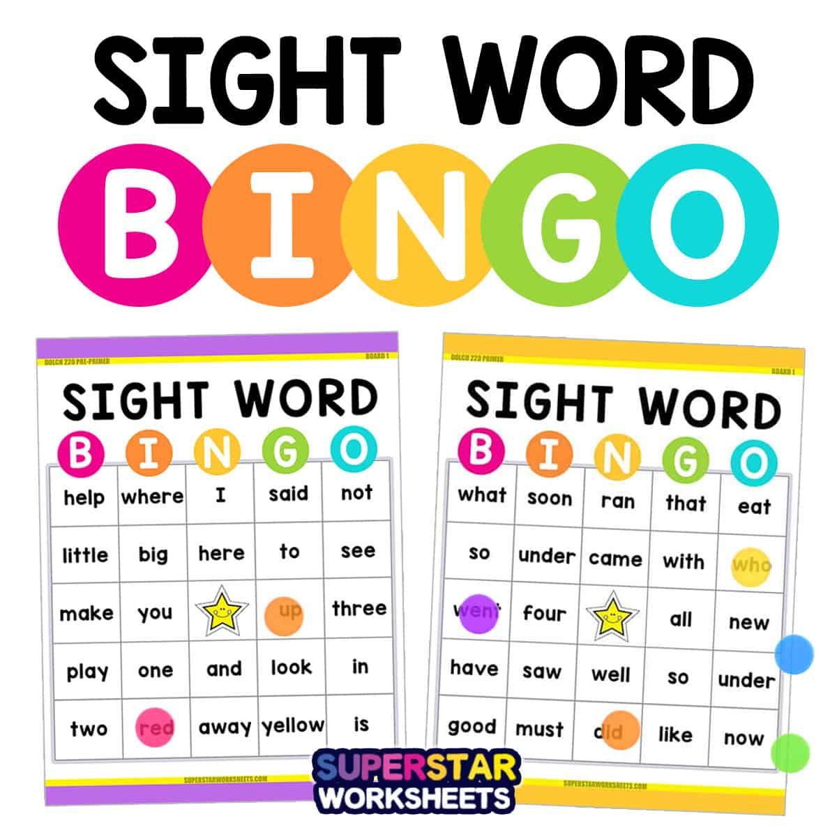 Sight Word Bingo - Superstar Worksheets intended for Sight Word Bingo Printable Free