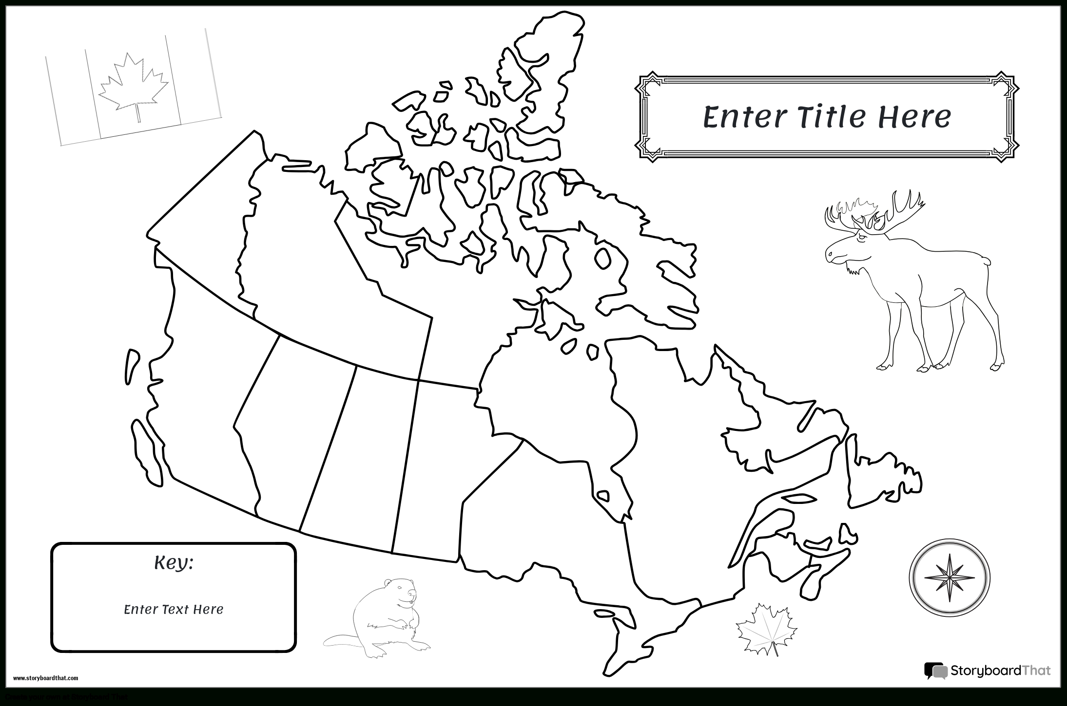Simple Canada Map Poster Template Storyboard Von Poster-Templates for Printable Blank Map Of Canada