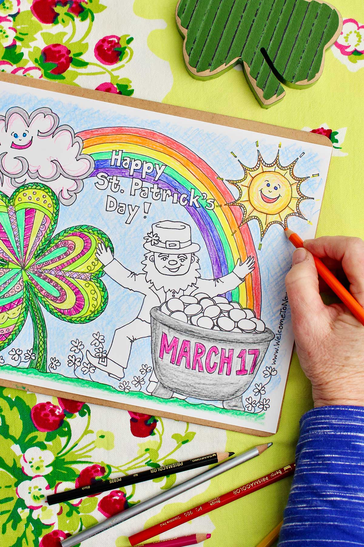 St Patrick&amp;#039;S Day Coloring Sheet (With Leprechaun, Rainbow, Clovers inside St Patrick&amp;#039;S Day Rainbow Printable