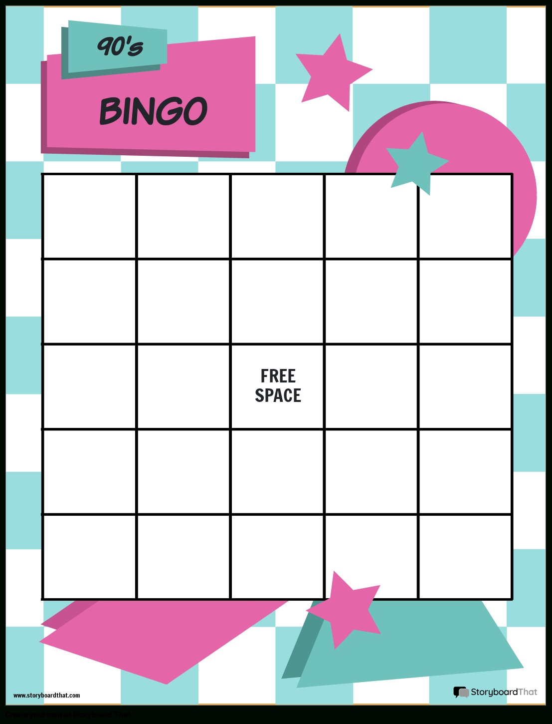 Storyboard That: Free Bingo Card Templates For Educators with Free Printable Cute Bingo Template