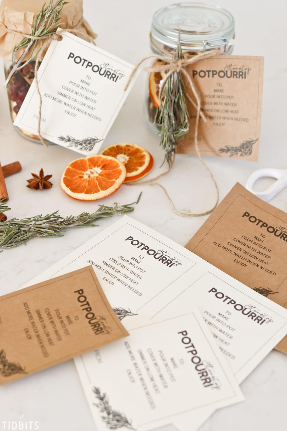 Stovetop Potpourri Printables - Tidbits with Stovetop Potpourri Printable Tags Free