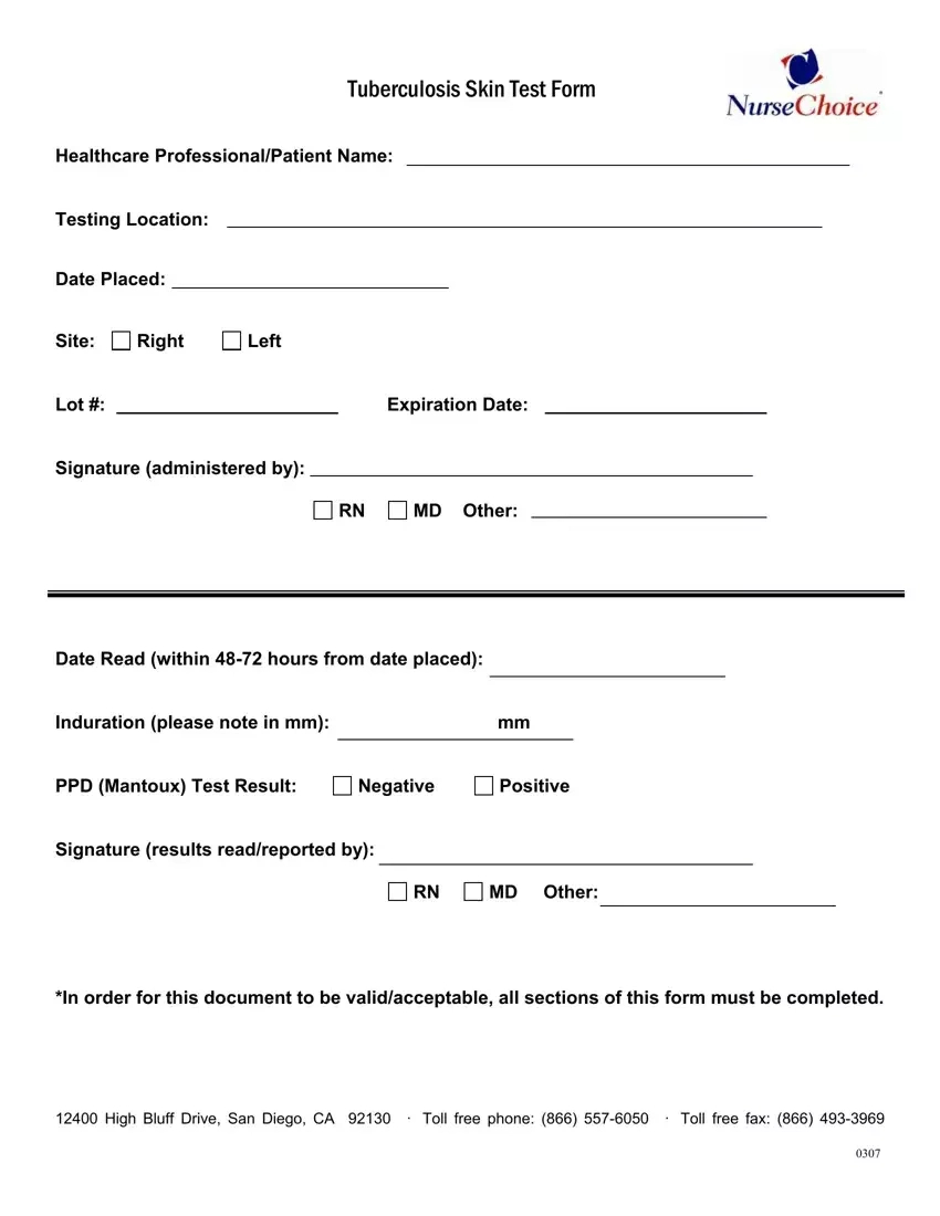 Tb Skin Test Form ≡ Fill Out Printable Pdf Forms Online throughout Printable Tb Test Form For Employment