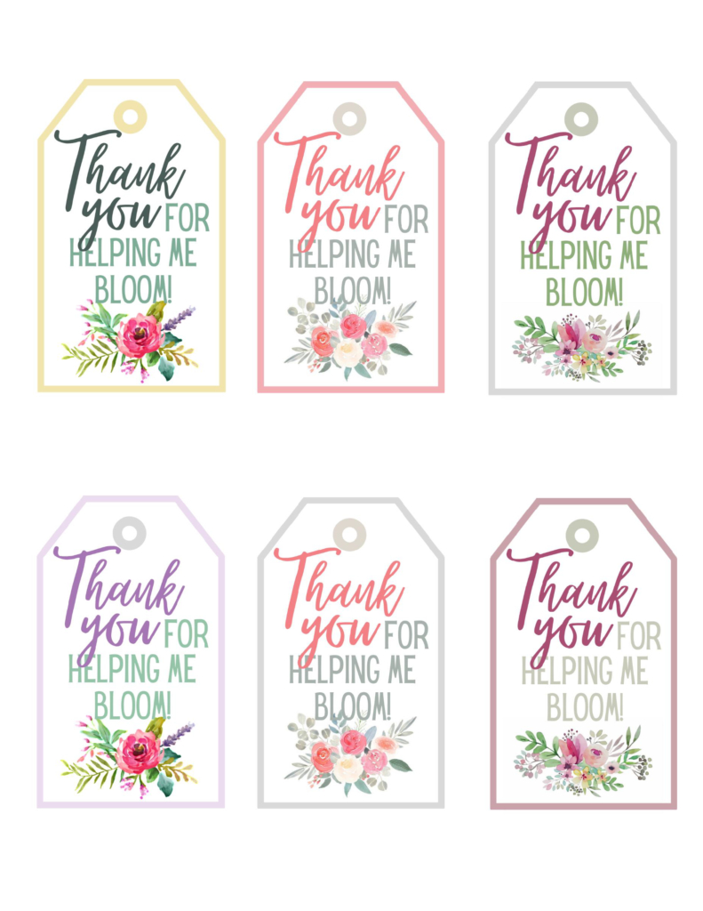Thank You For Helping Me Bloom Teacher Gift Free Printable in Thank You For Helping Me Bloom Free Printable