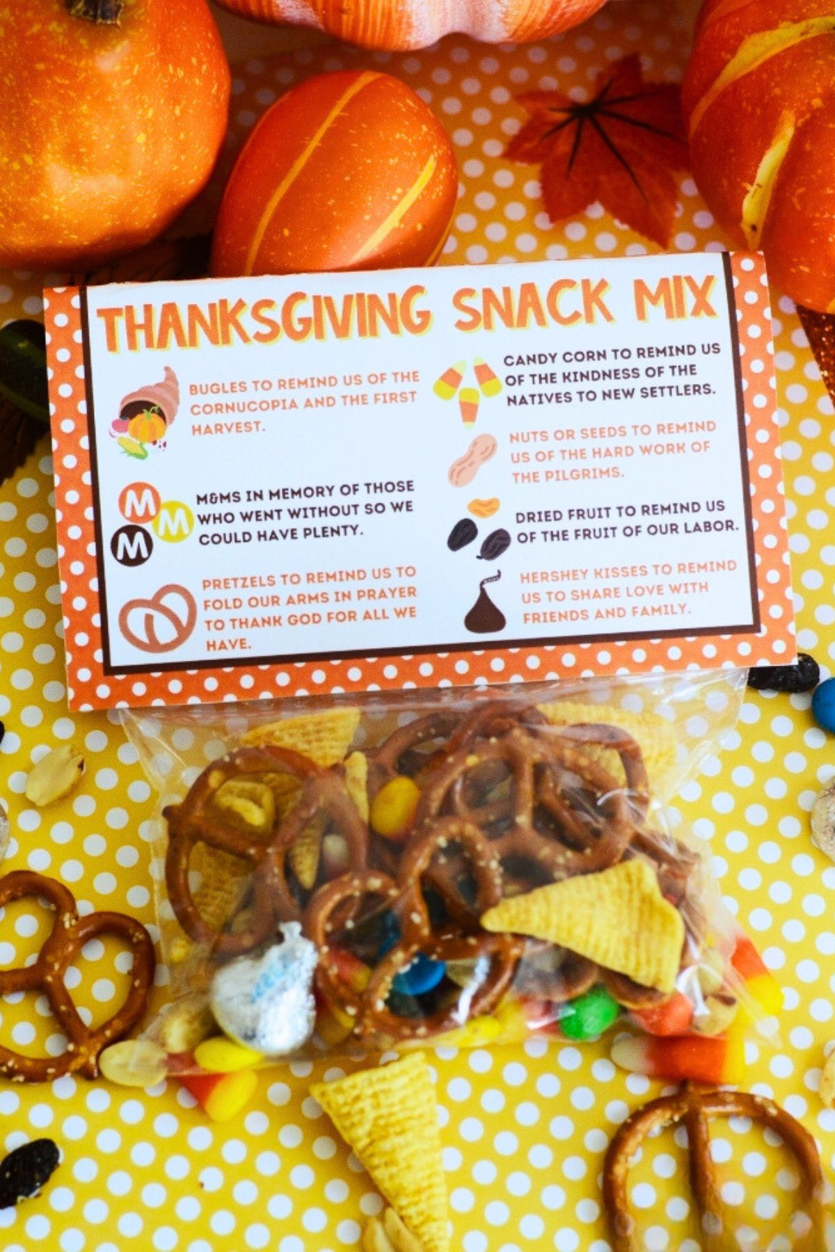 Thanksgiving Snack Mix (Free Printable Tags!) throughout Thanksgiving Blessing Mix Poem Printable