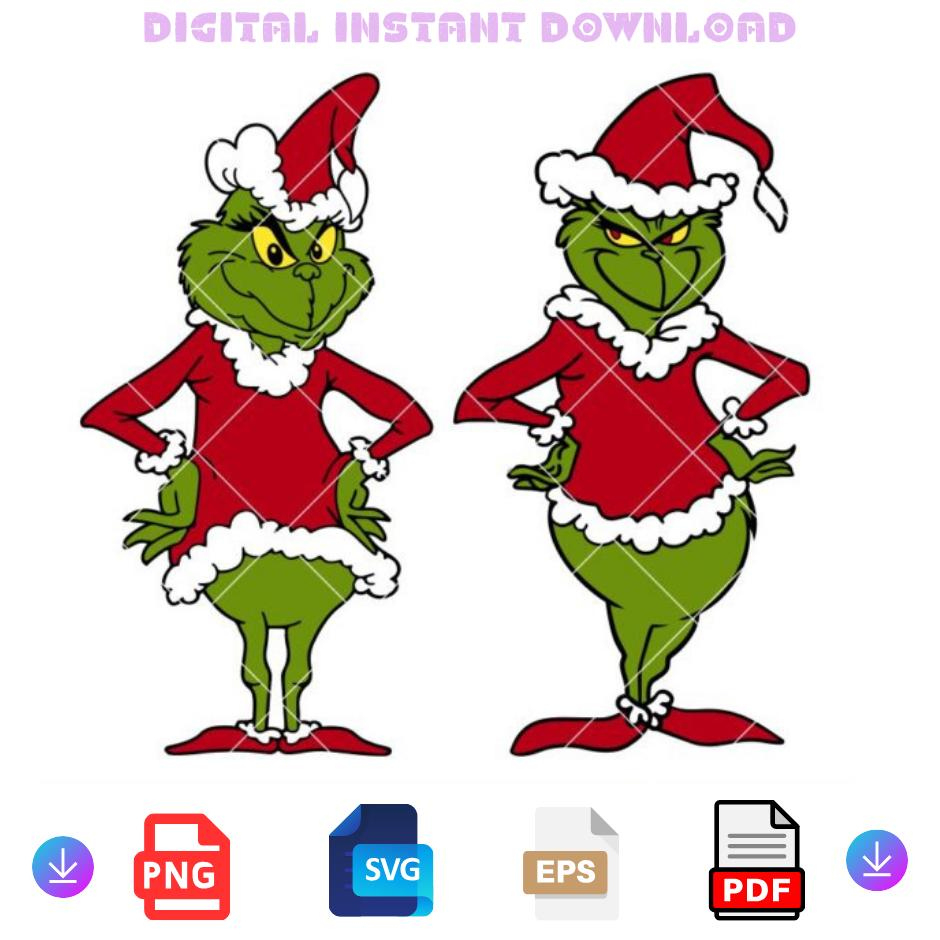 The Grinch Full Body Printable - Etsy.de intended for Printable Full Body Grinch Clipart
