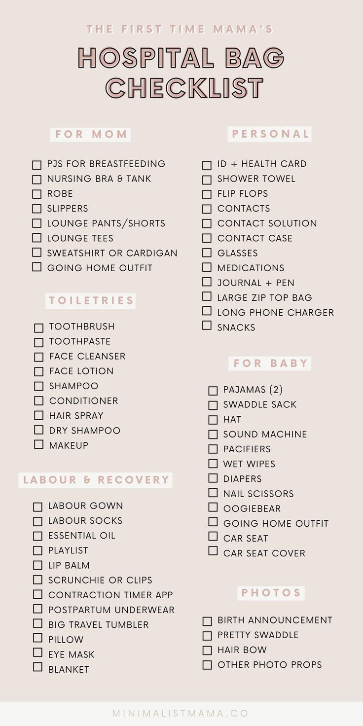 The Ultimate Hospital Bag Checklist [Printable Pdf] | Baby for Printable Checklist For Hospital Bag