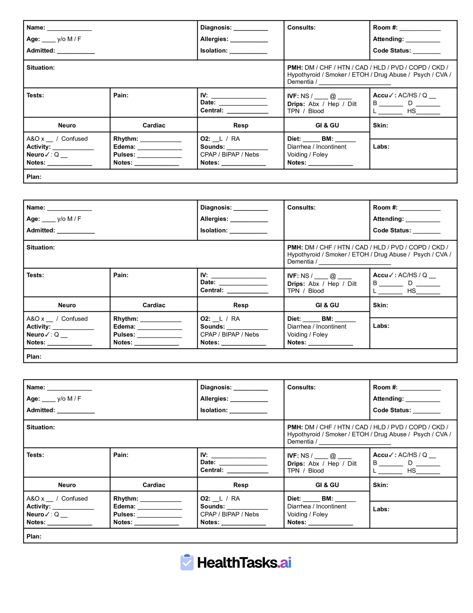 The Ultimate Nursing Report Sheet Guide - Free Downloads! pertaining to Free Printable Nurse Report Sheets