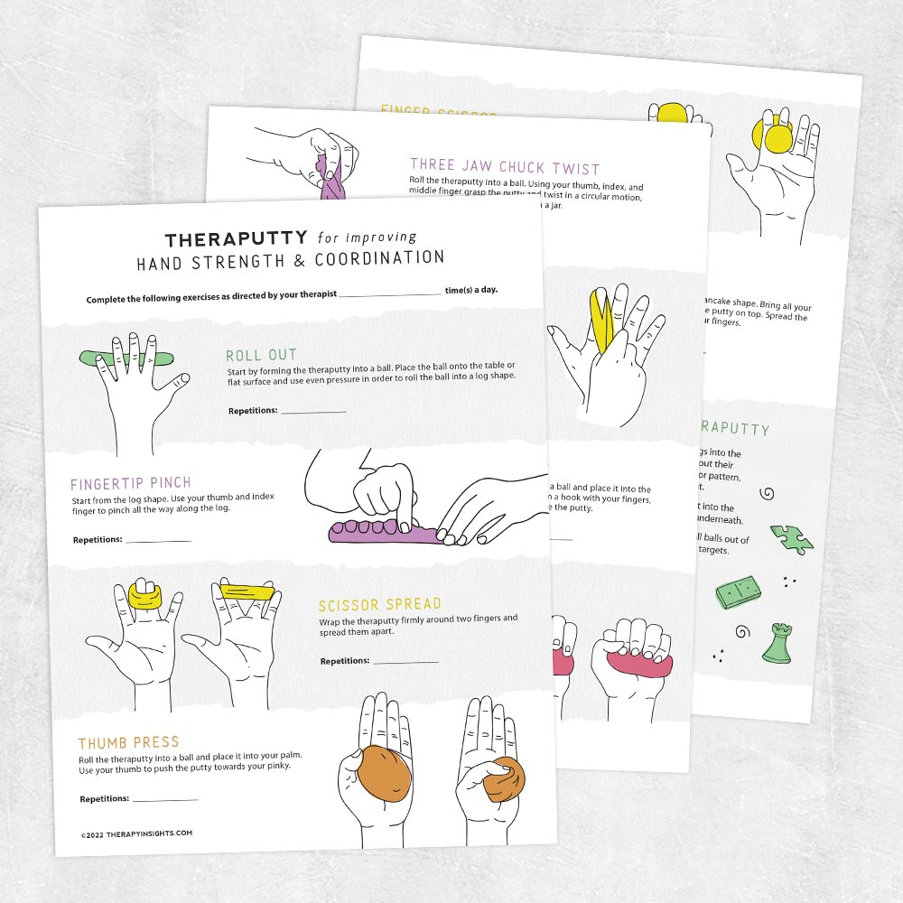 Theraputty For Improving Hand Strength And Coordination – Adult inside Printable Occupational Therapy Hand Exercises