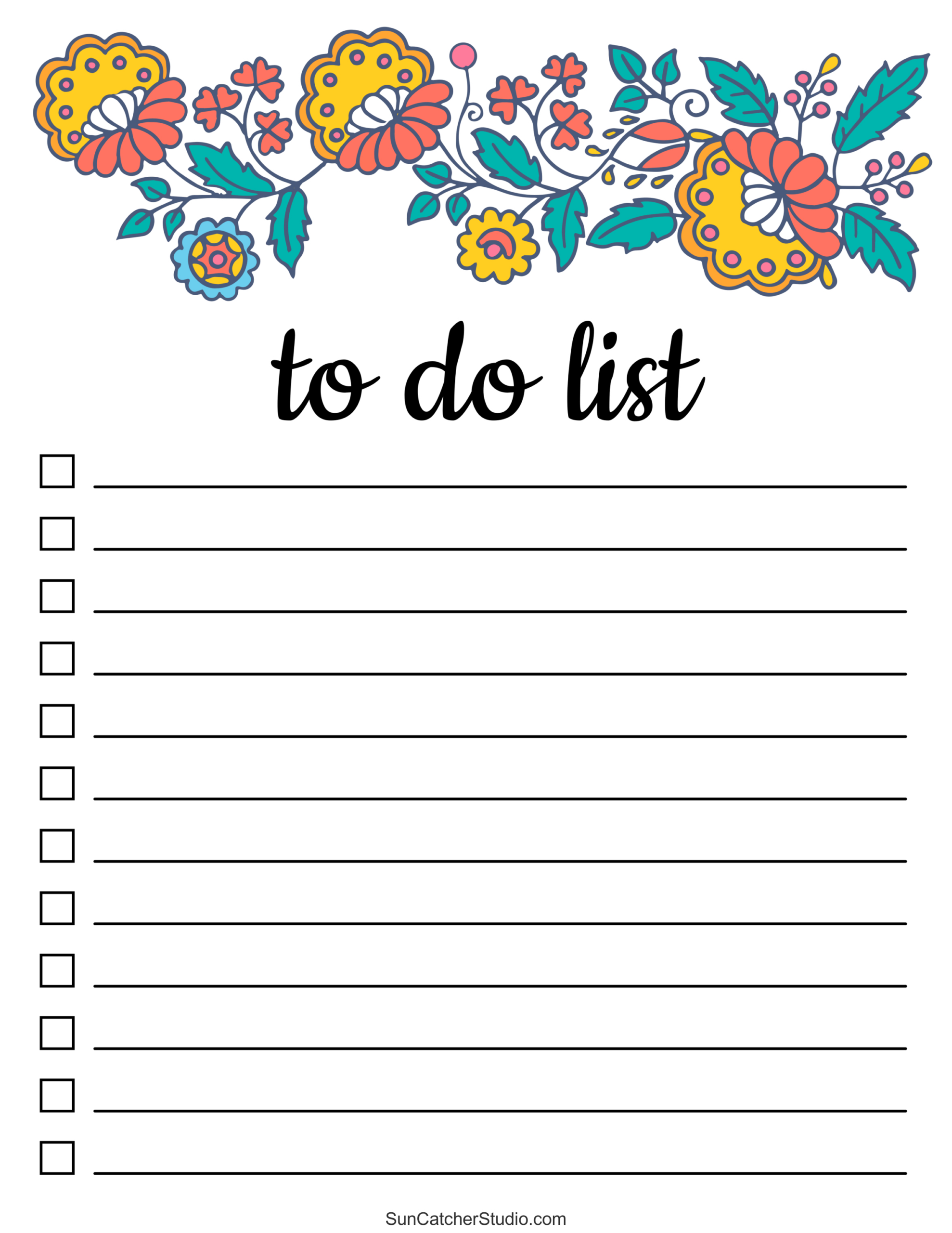 To Do List (Free Printable Pdf Templates) – Things To Do – Free in Free Printable to Do List
