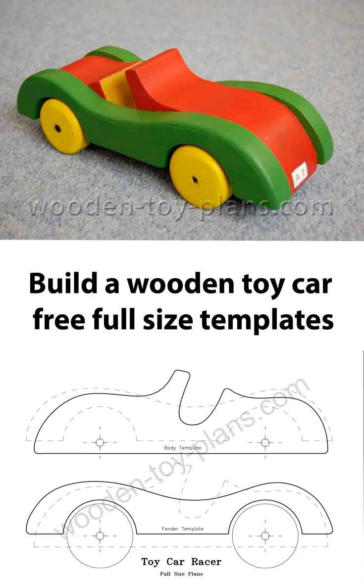 Toy Car Plans Free Pattern Instant Pdf Download Single Seat Racing Car throughout Free Wooden Toy Plans Printable