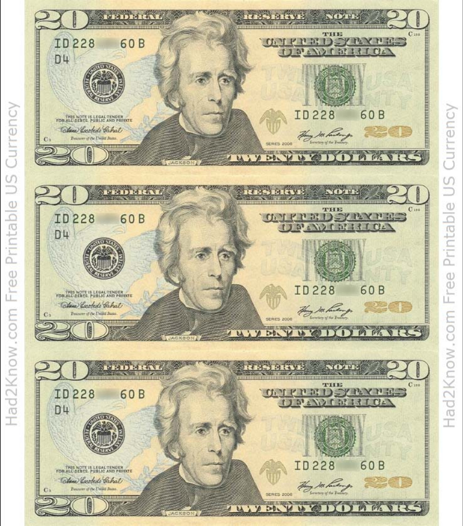 Twenty Dollar Bill Template - Front Download Printable Pdf regarding Printable High Resolution 20 Dollar Bill