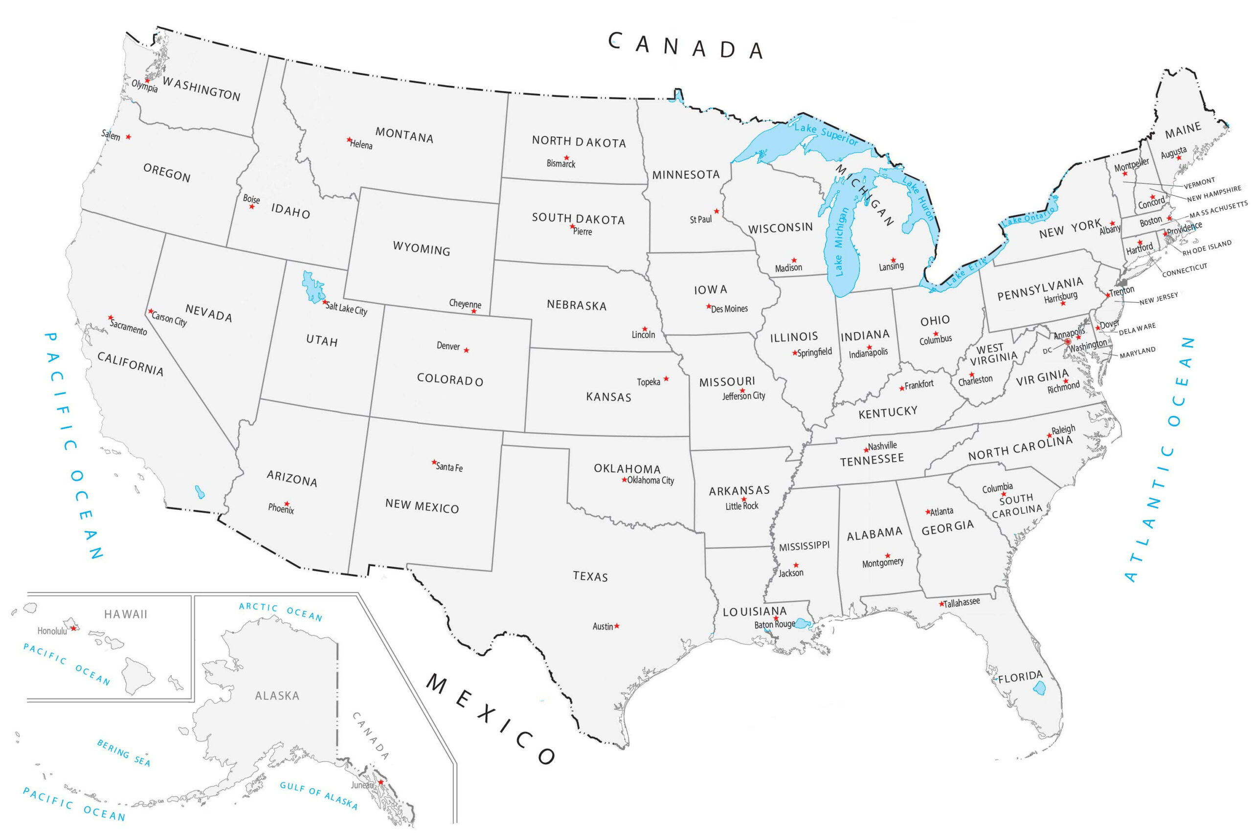 United States Map With Capitals - Gis Geography intended for Printable States And Capitals Map
